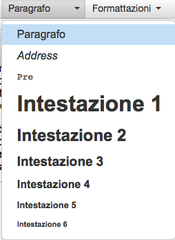 Gli stili per il paragrafo