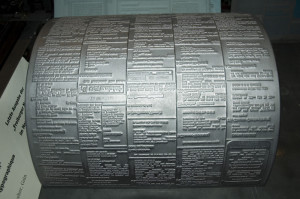 Gutenberg Museum Fribourg - Cylindrical Printing Plate Made of Lead for Letterpress Printing