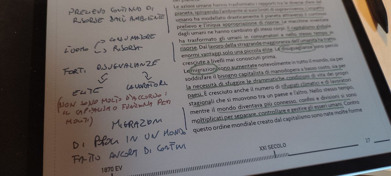 appunti presi a mano su Boox Note X C